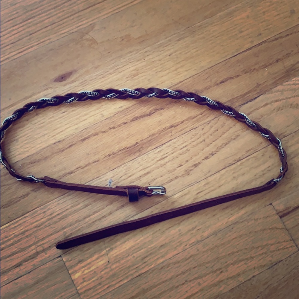 Braided leather belt